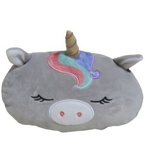 Kellytoy Squishmallow Stackable Teresa the Unicorn Gray Plushie Rainbow 8 Inches